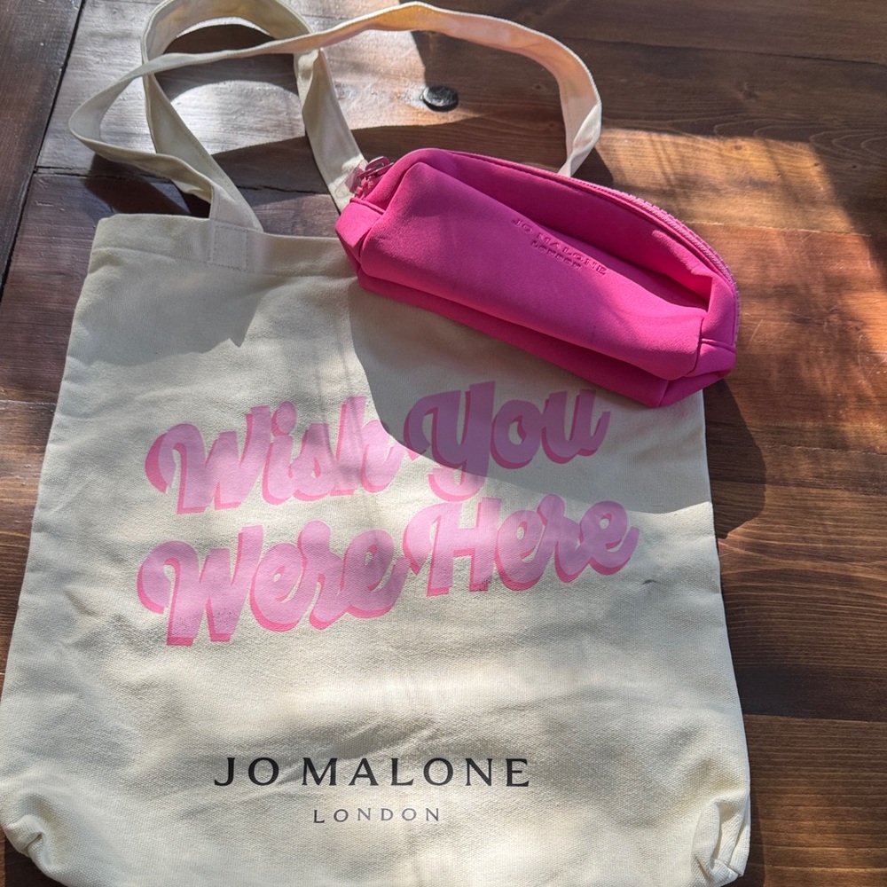 Jo Malone Cream Tote with Pink Pouch